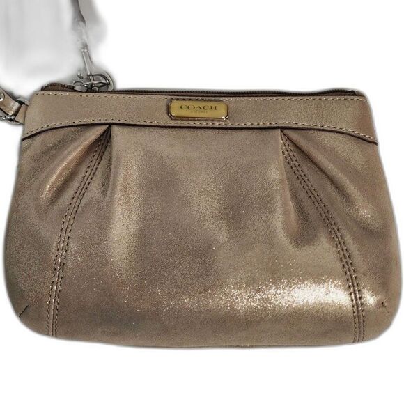 COACH F46484 Pewter Pleated Soft Wristlet NWT - Picture 6 of 6